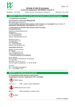 Wecryl 419 Scheda di dati di sicurezza