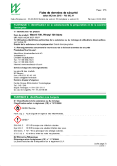 Wecryl 198 Fiche de données de sécurité