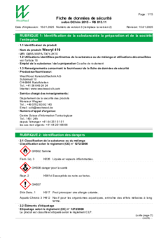 Wecryl 419 Fiche de données de sécurité