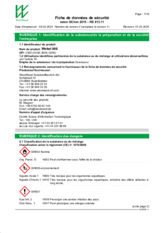 Wekat 900 Fiche de données de sécurité